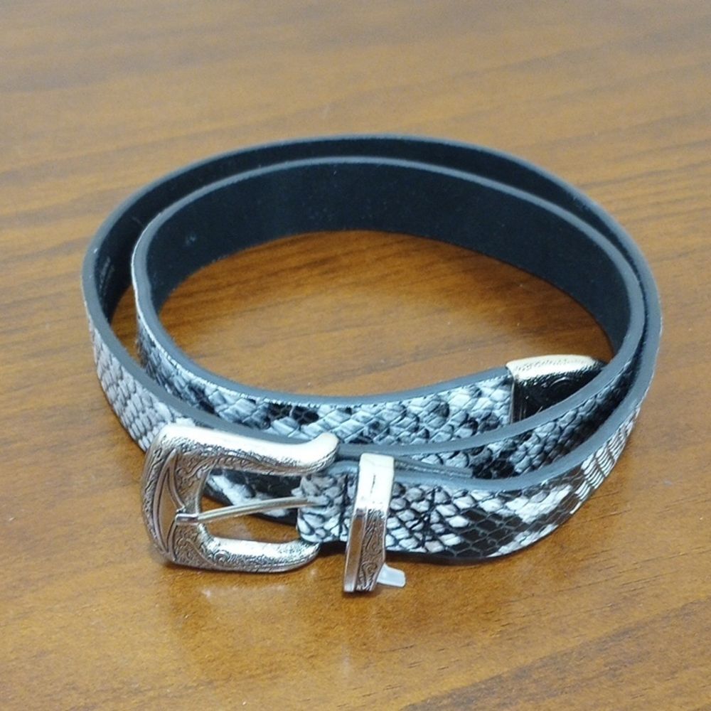 Lovestrength Genuine Leather Snake Skin Belt, Size P/S - 39" / Belted 33" - 37"